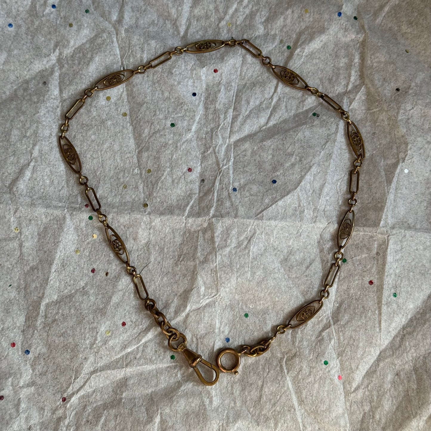 Vintage Gold Filigree Watch Chain - Sourced in Paris