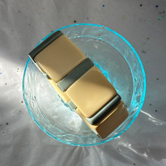 Vintage Blue & Cream Stretch Bracelet