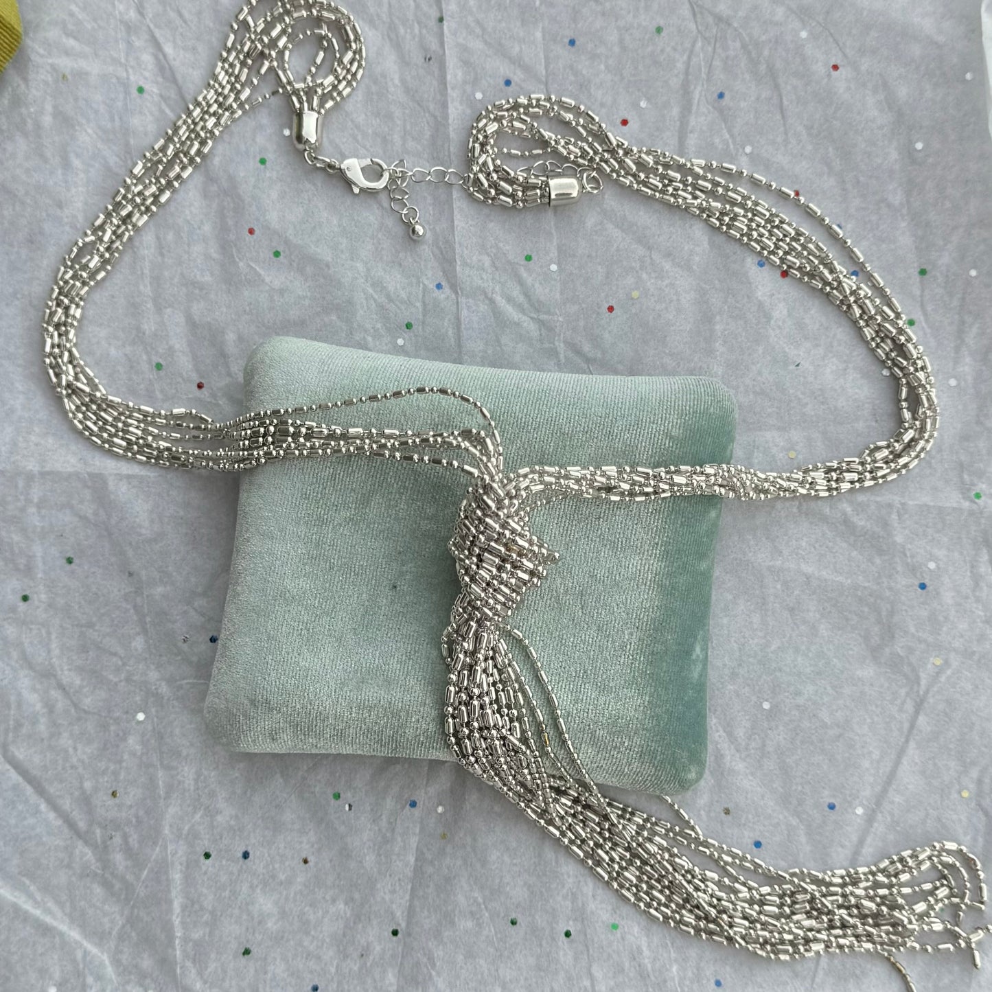 Vintage Knot Layered Chain Statement Necklace