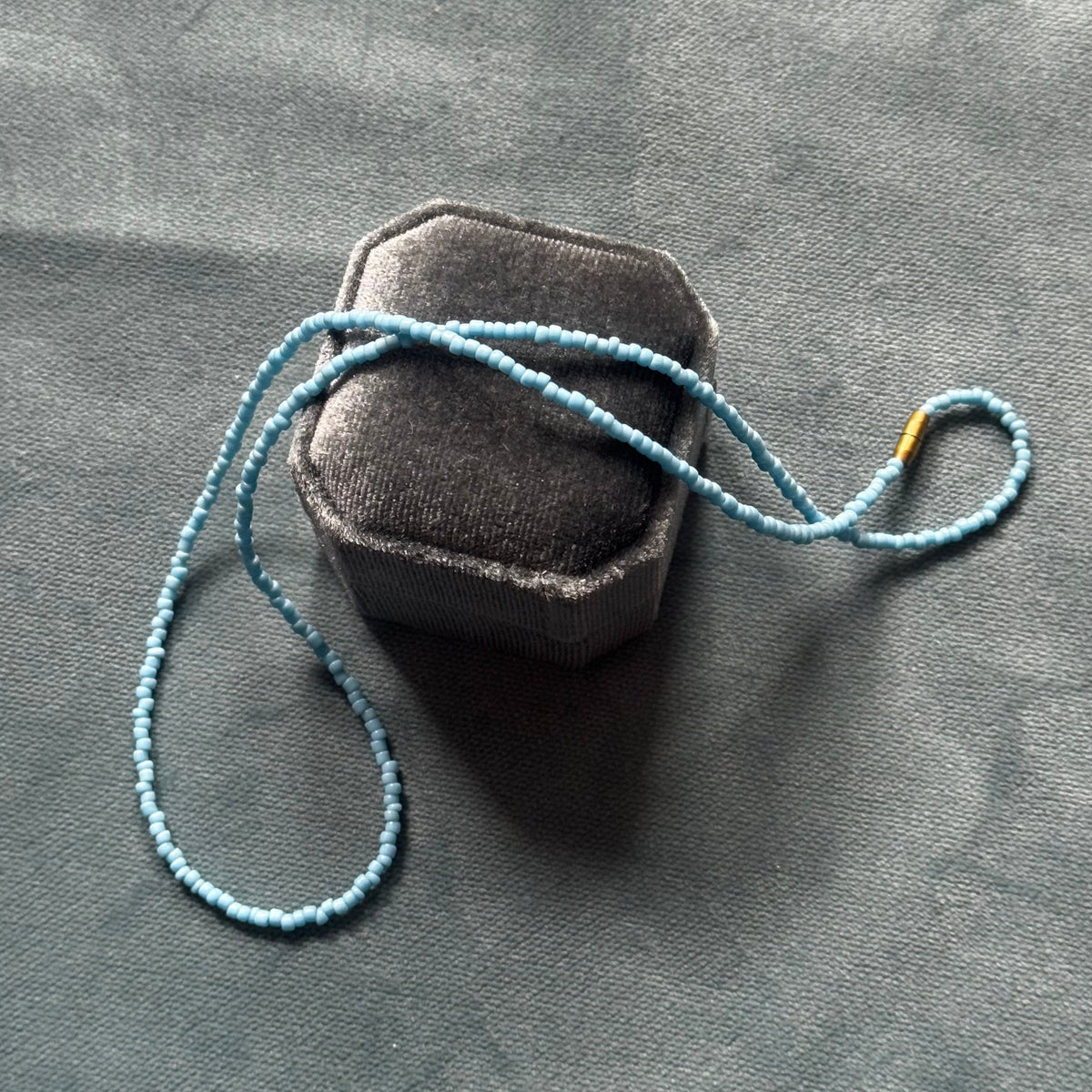 Vintage Blue Beaded Necklace
