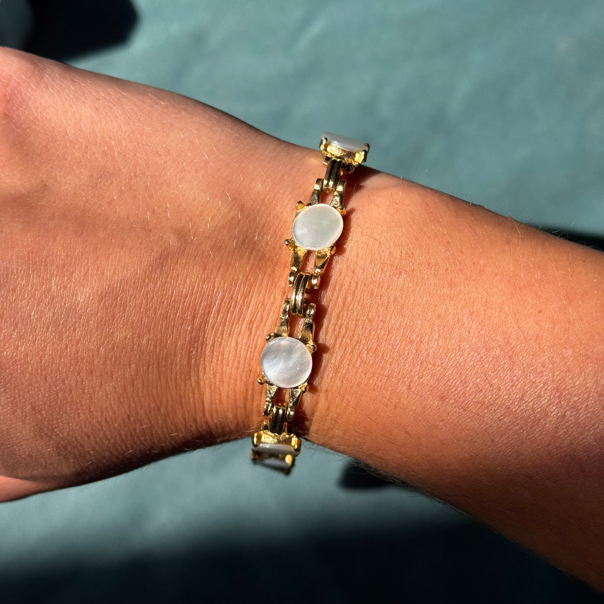 Vintage Gold Mother of Pearl Bracelet