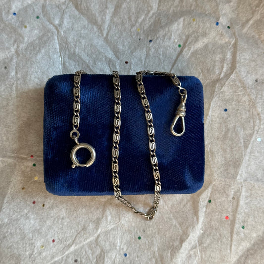 Vintage Silver Scroll Link Watch Chain - Sourced in Paris