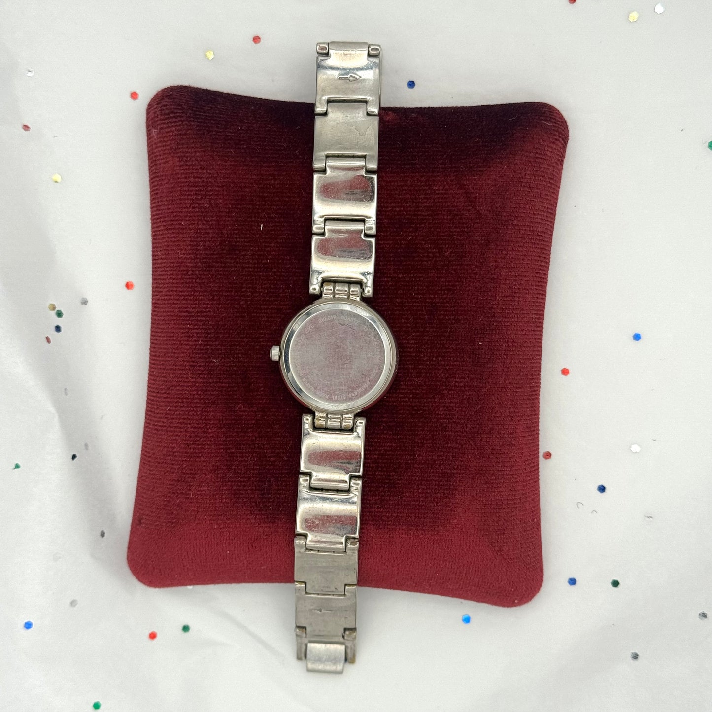 Vintage Silver Watch with Black Face