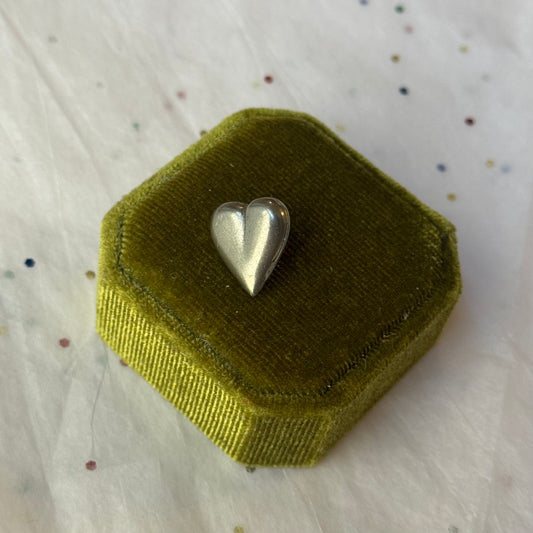Vintage Silver Tone Heart Pin