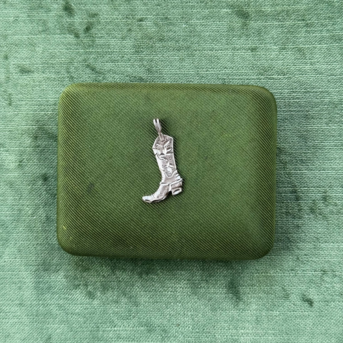 Vintage Sterling Silver Cowboy Boot Pendant Charm