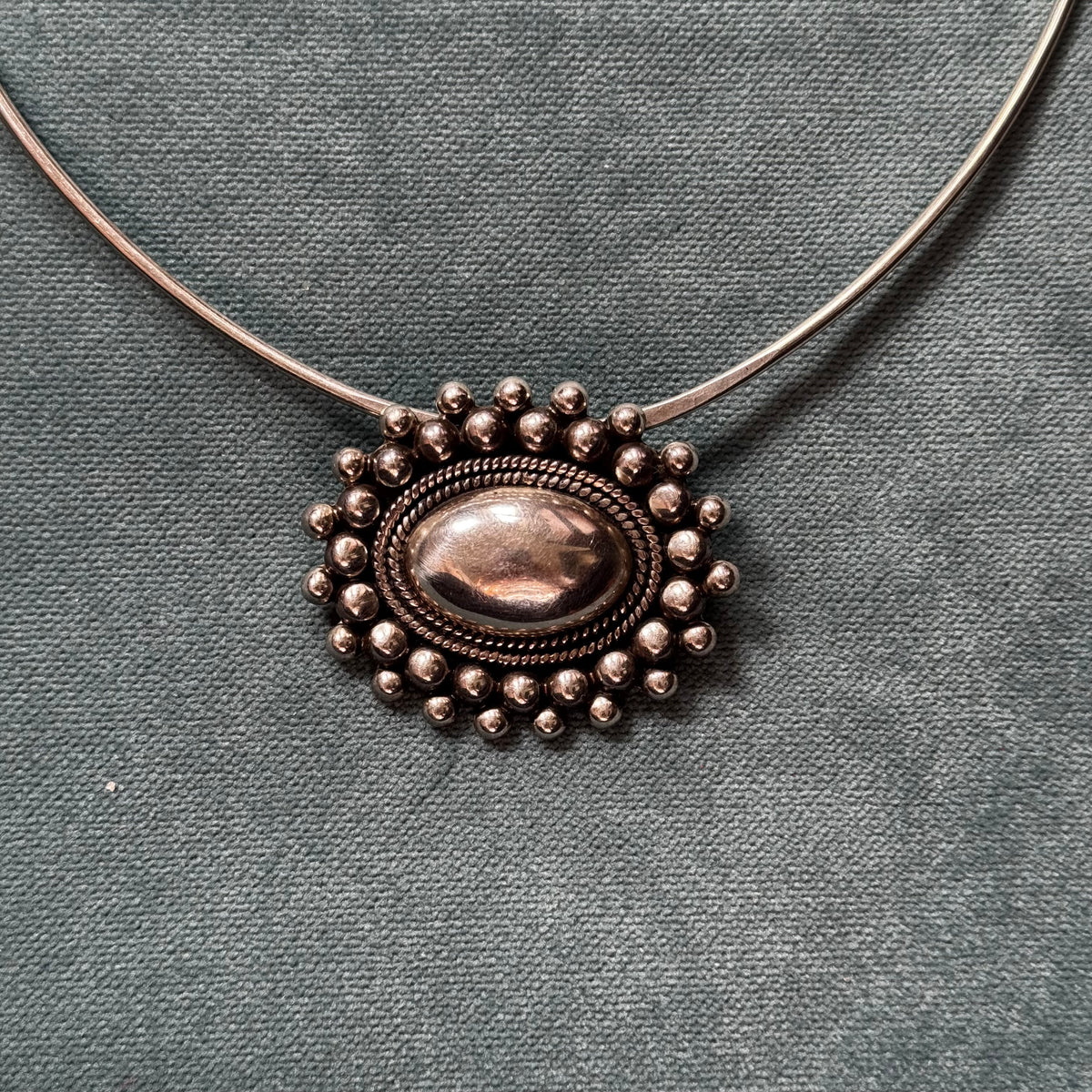 Vintage Sterling Silver Pendant Necklace