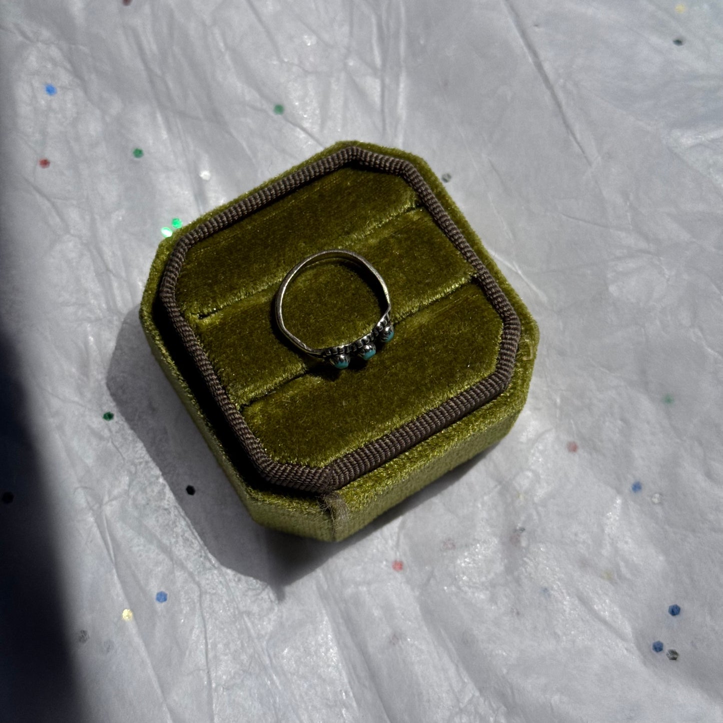 Vintage Small Sterling Silver Turquoise Ring