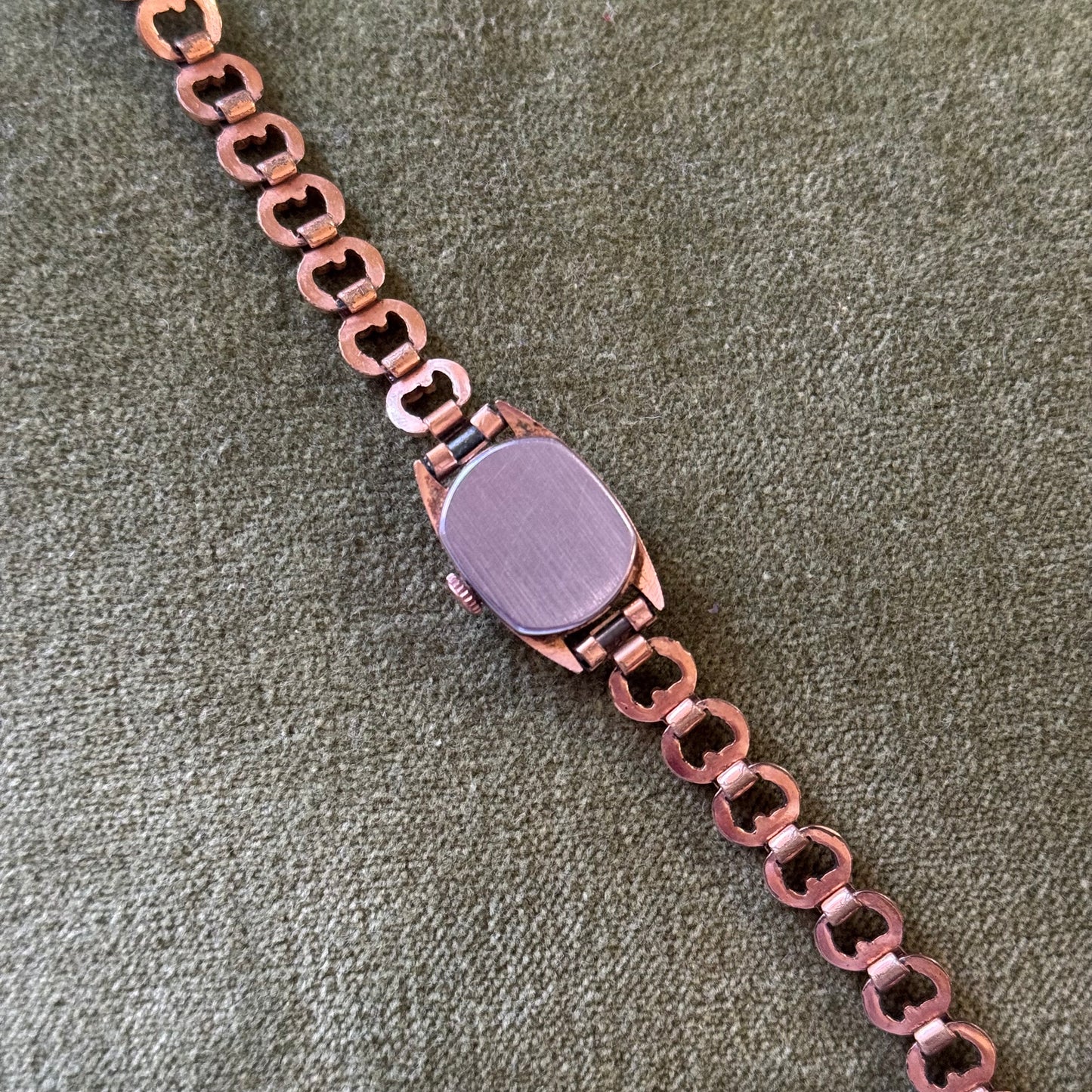 Vintage Gold Watch with Red Face - Sourced from Paris