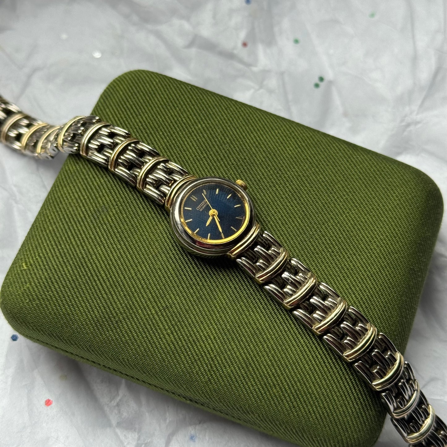 Vintage Two-Tone Blue Face Citizen Watch
