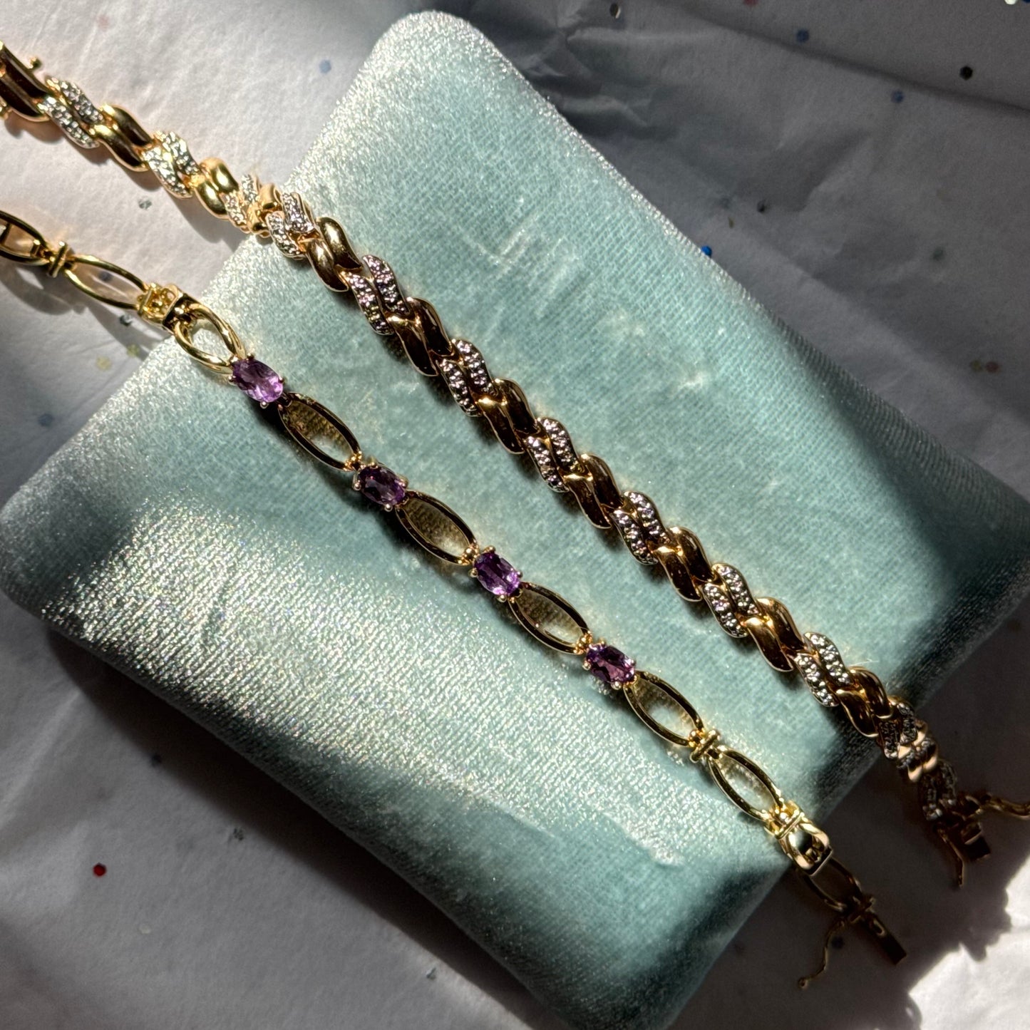 Vintage Gold Rhinestone Bracelet