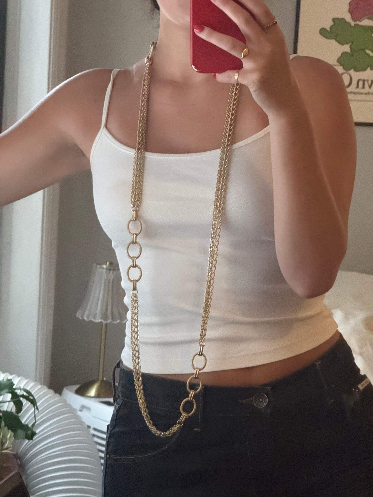 Vintage Long Gold Necklace