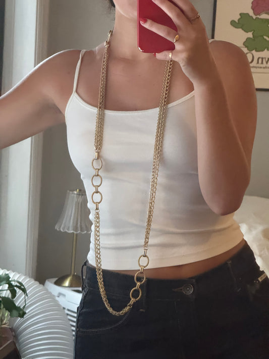 Vintage Long Gold Necklace