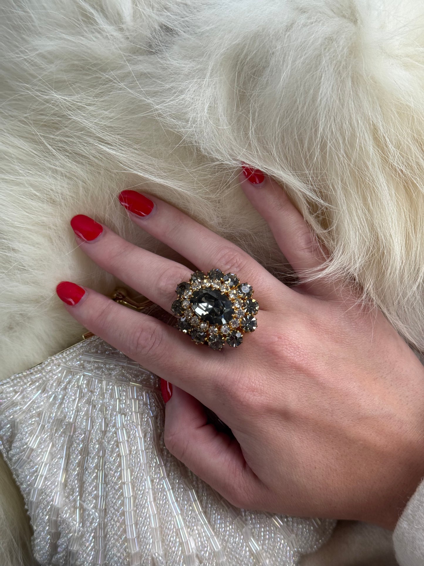 Vintage Rhinestone Cocktail Ring