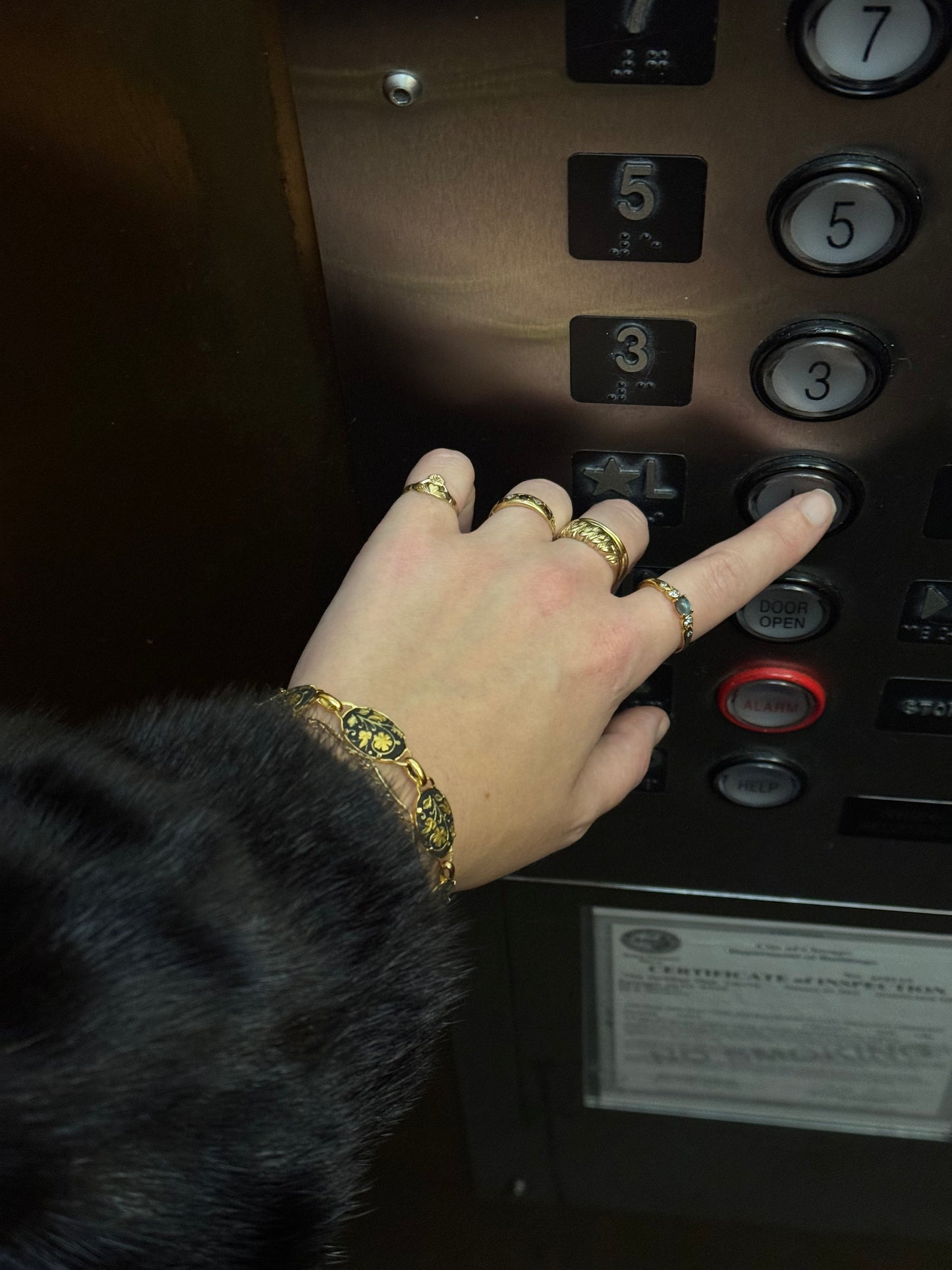 Vintage Damascene Gold & Black Bracelet