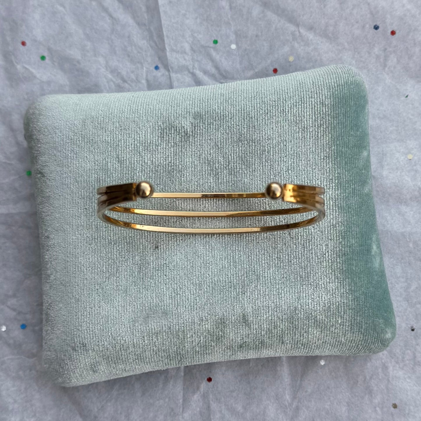Vintage Layered Gold Tone Cuff Bracelet