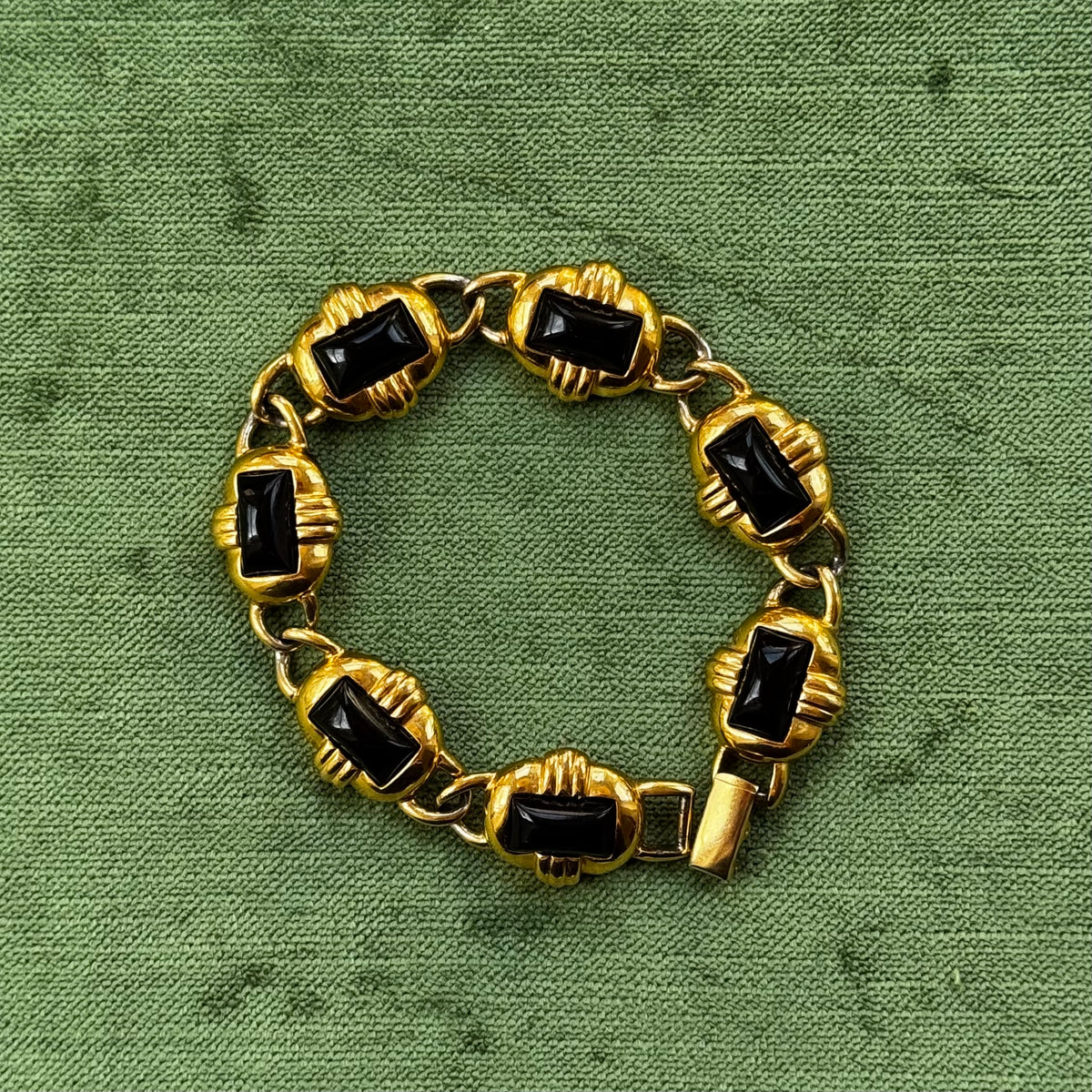 Vintage Trifari Gold & Black Enamel Bracelet
