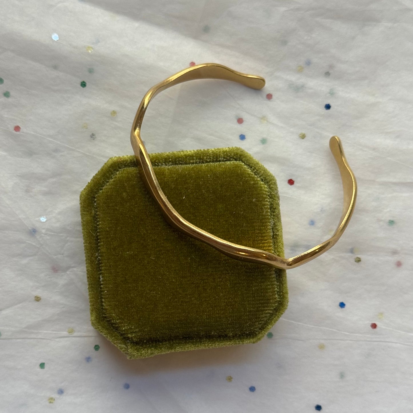 Gold Wavy Cuff Bracelet