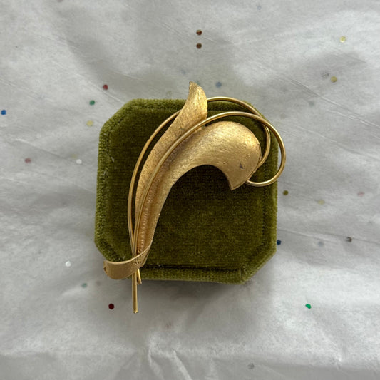 Vintage Gold Abstract Brooch