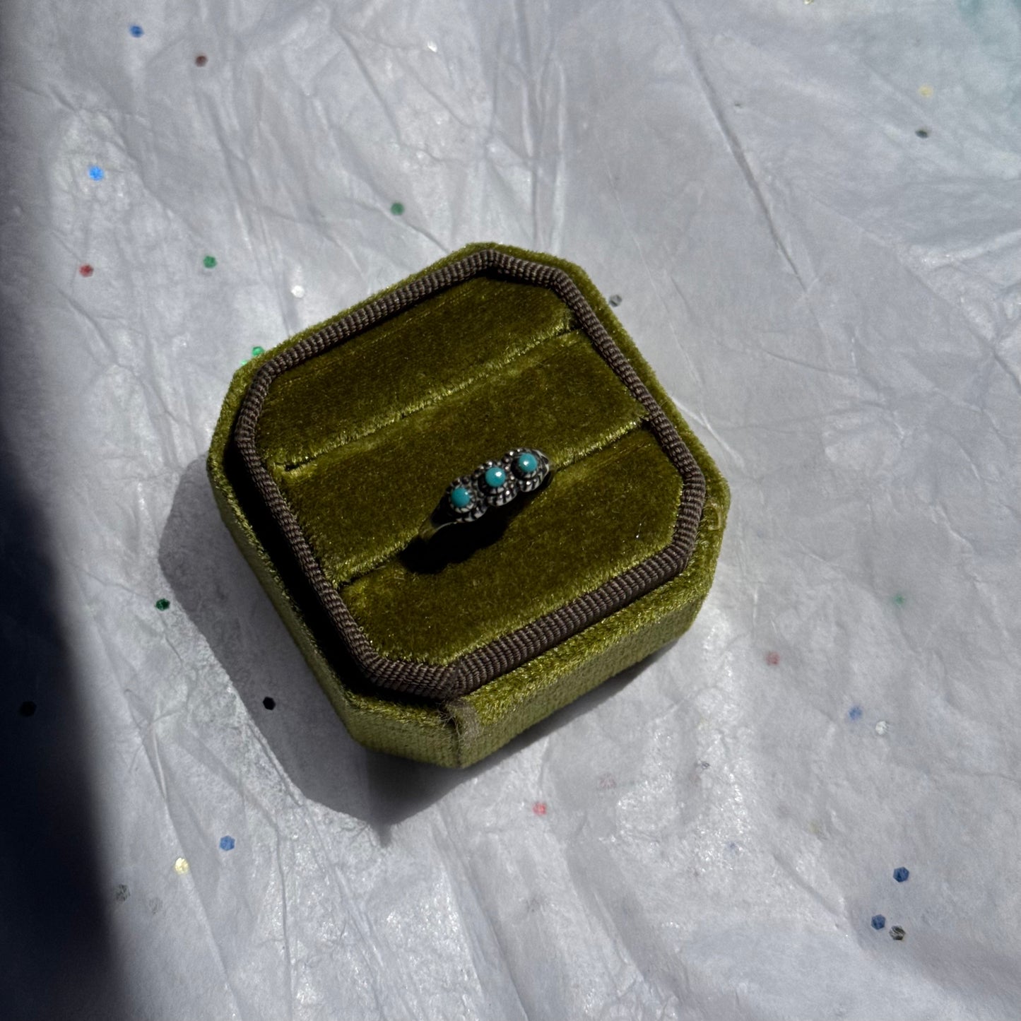 Vintage Small Sterling Silver Turquoise Ring