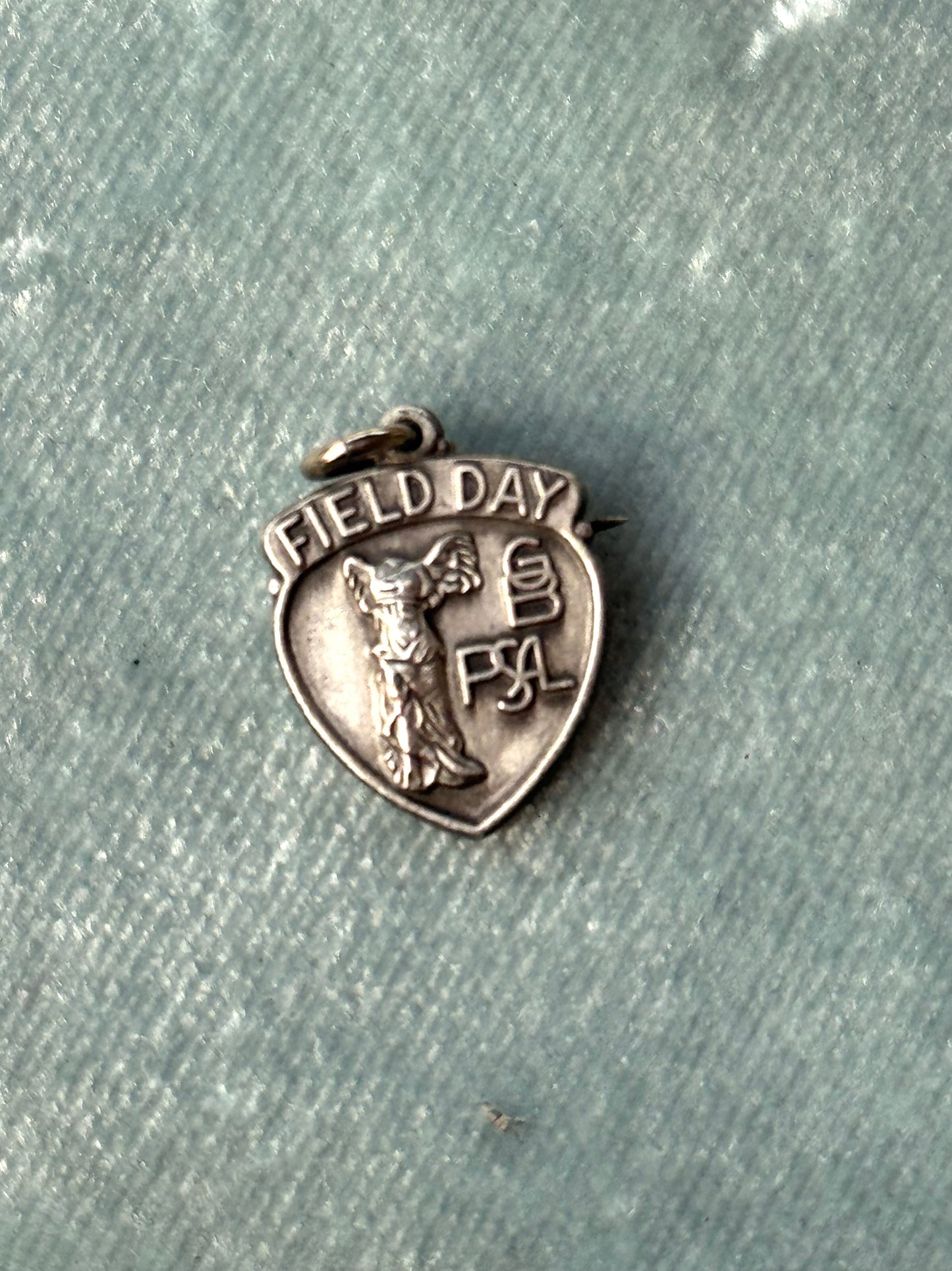 Vintage Silver Field Day Pin-back Charm