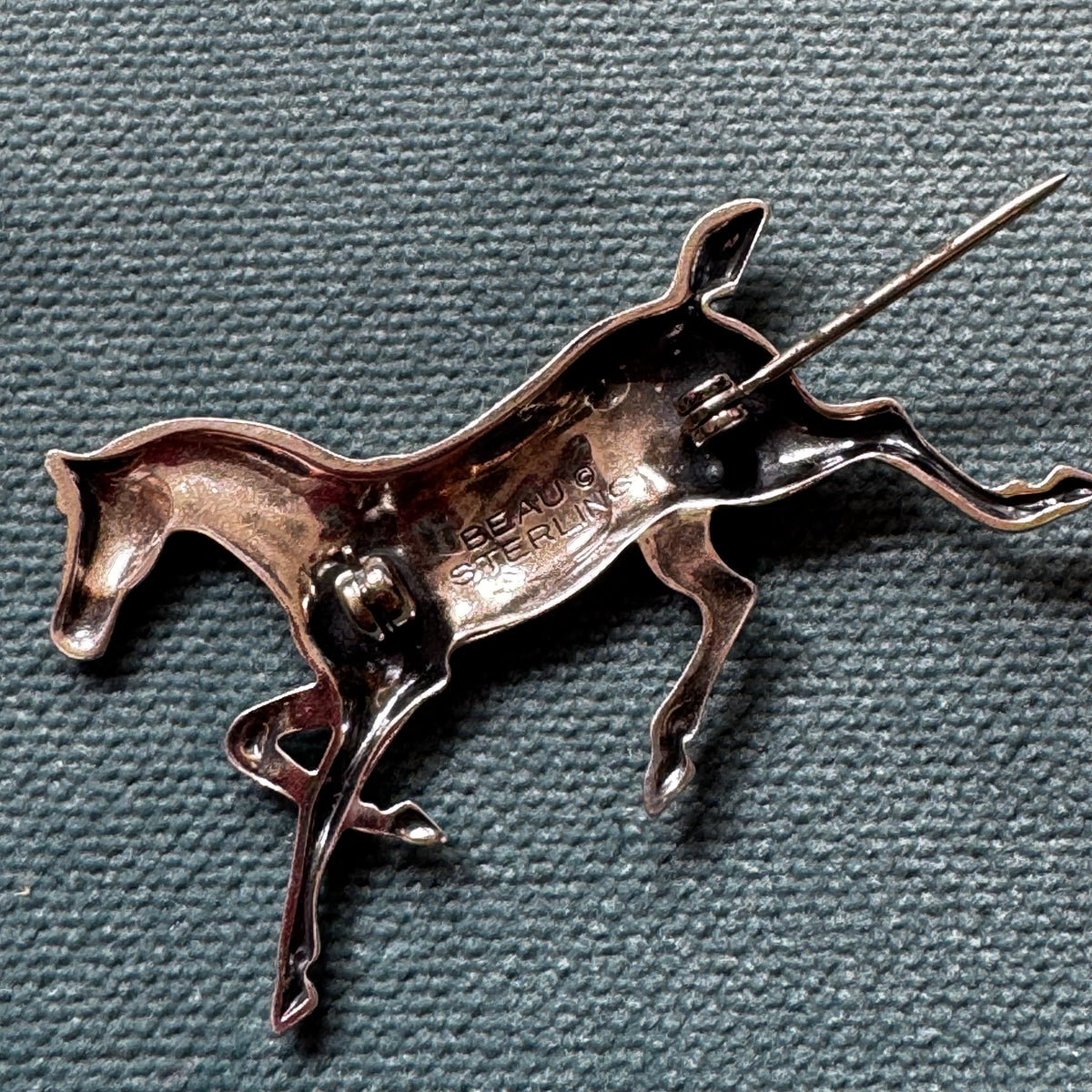 Vintage Sterling Silver Horse Brooch