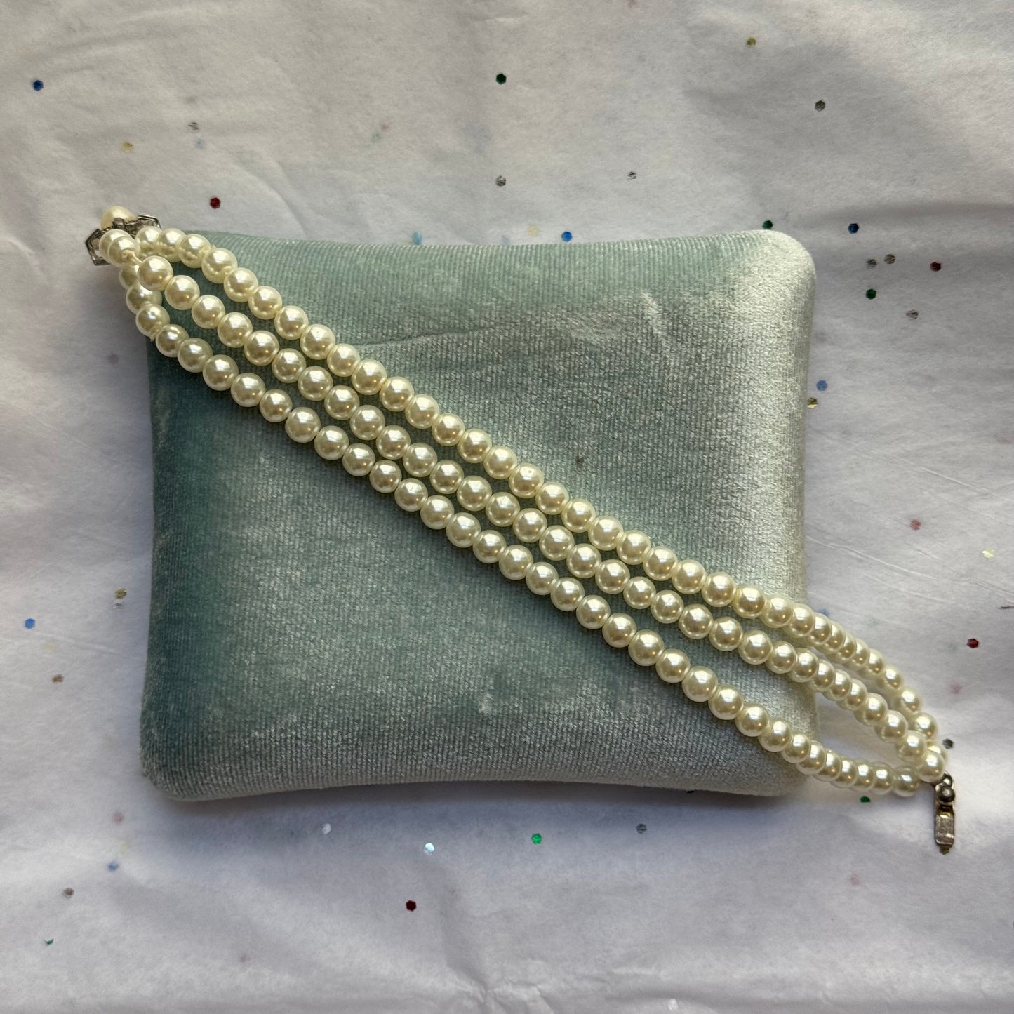 Vintage Triple Strand Pearl Bracelet