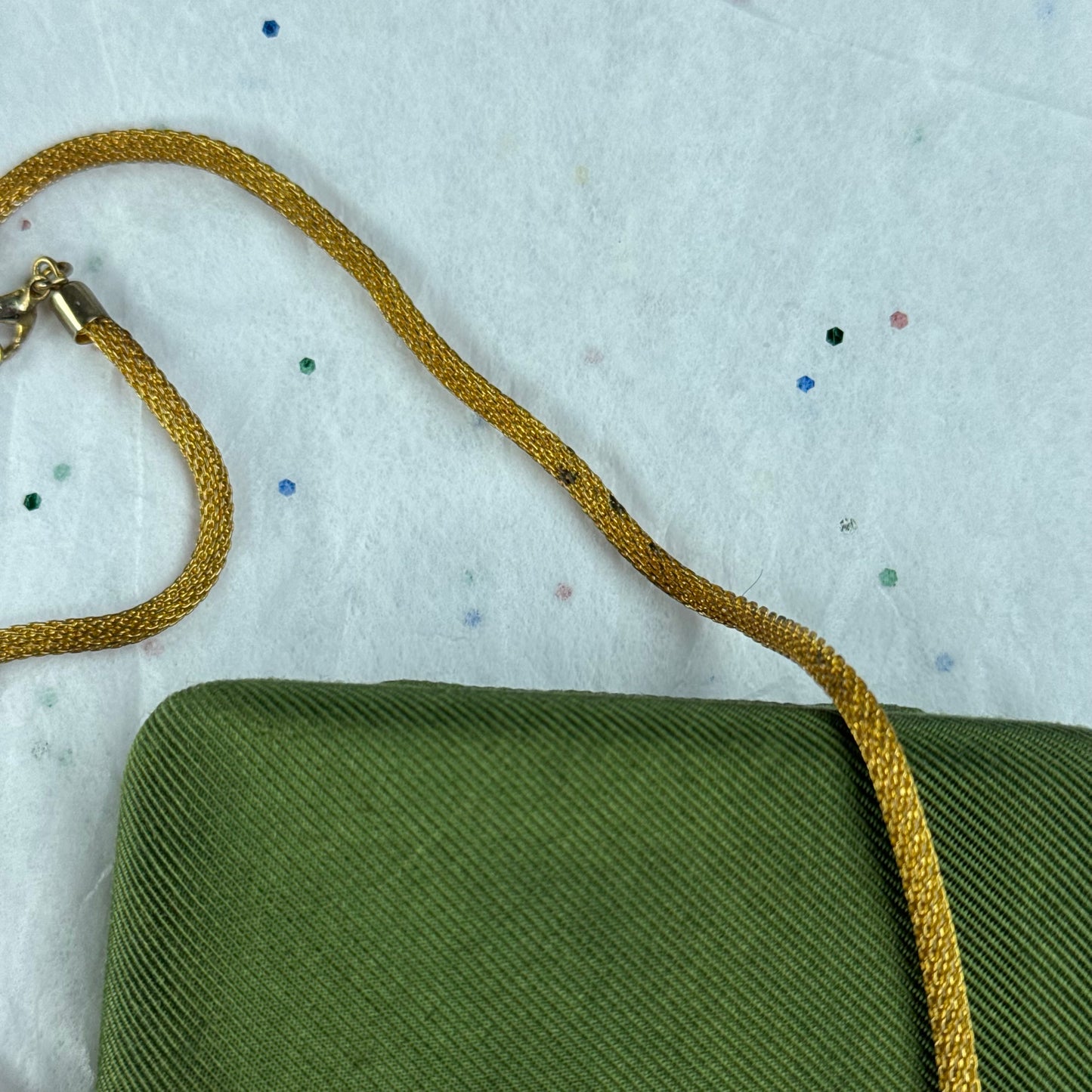 Vintage Gold Mesh Chain Necklace