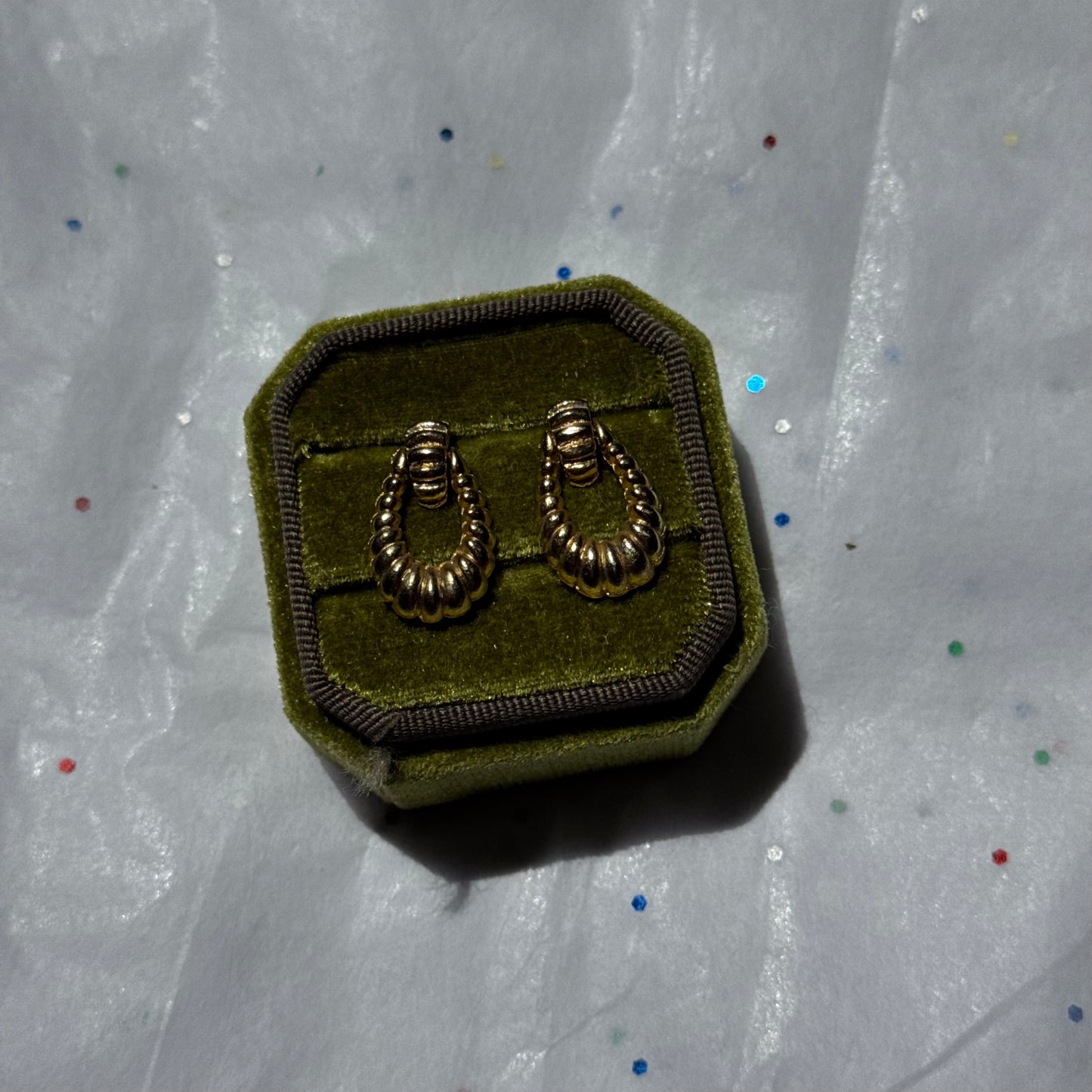 Vintage Gold Doorknocker Earrings