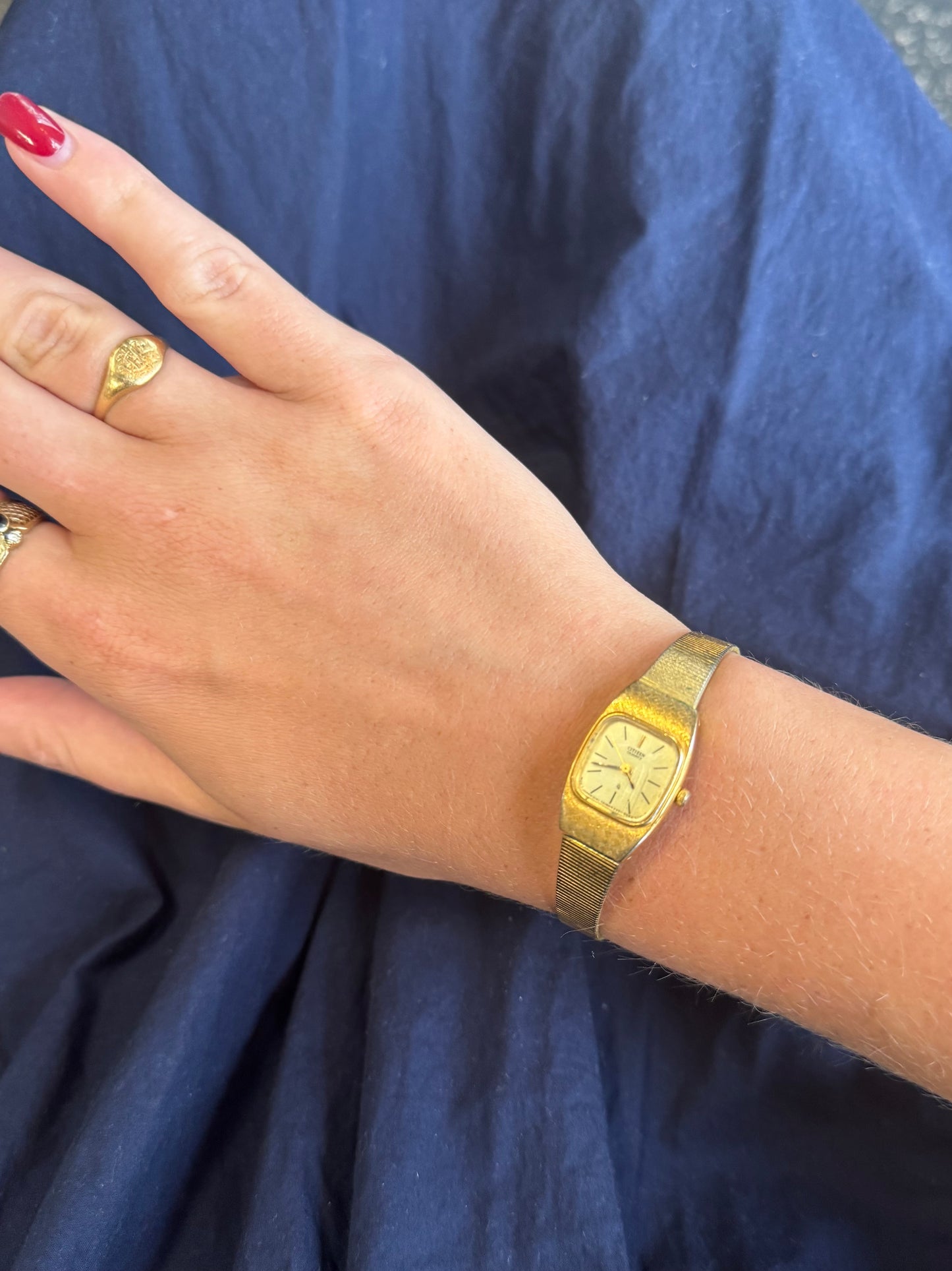 Vintage Gold Square Face Citizen Watch