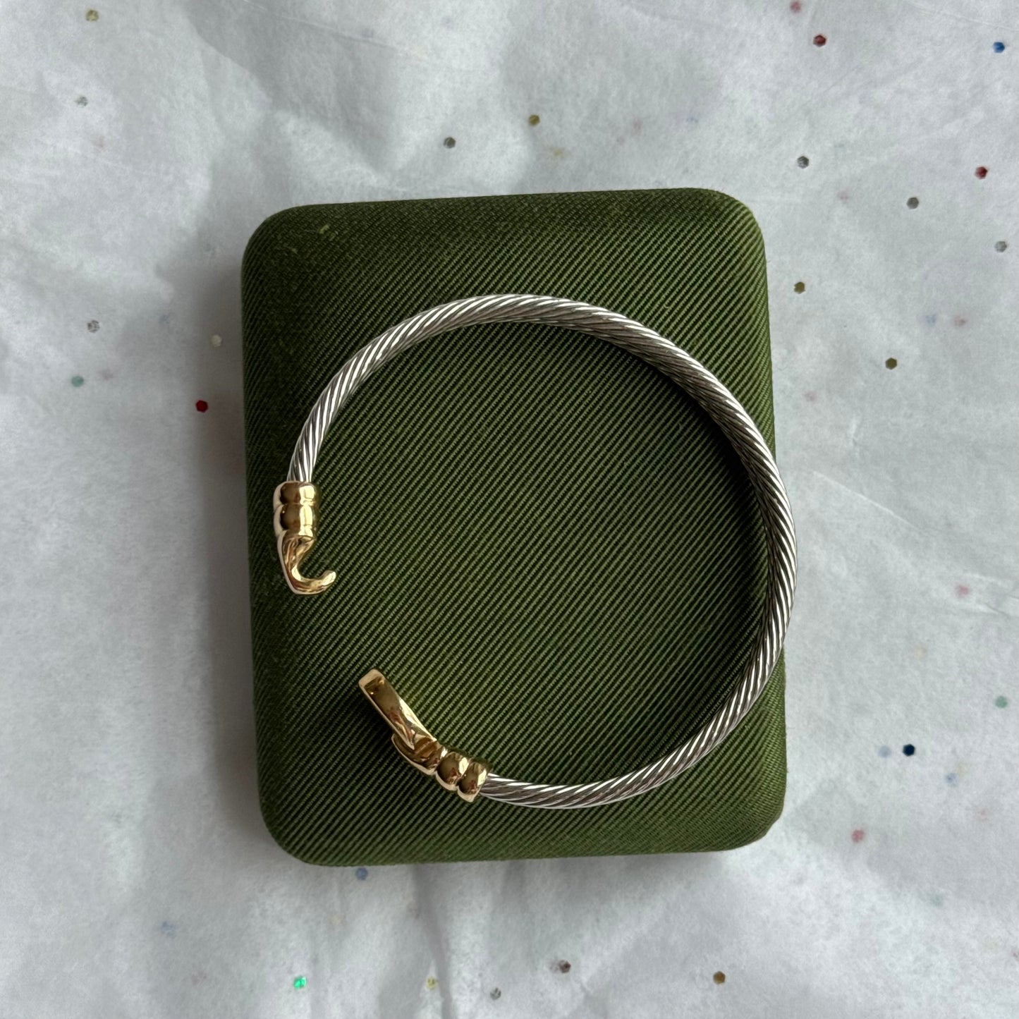 Vintage Two Tone Cable Bracelet