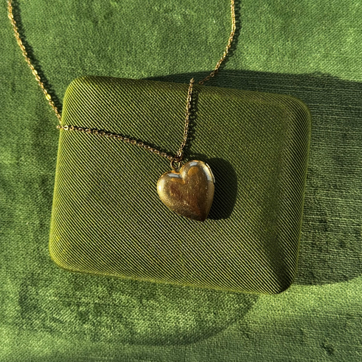 Antique Gold Filled Heart Locket Necklace