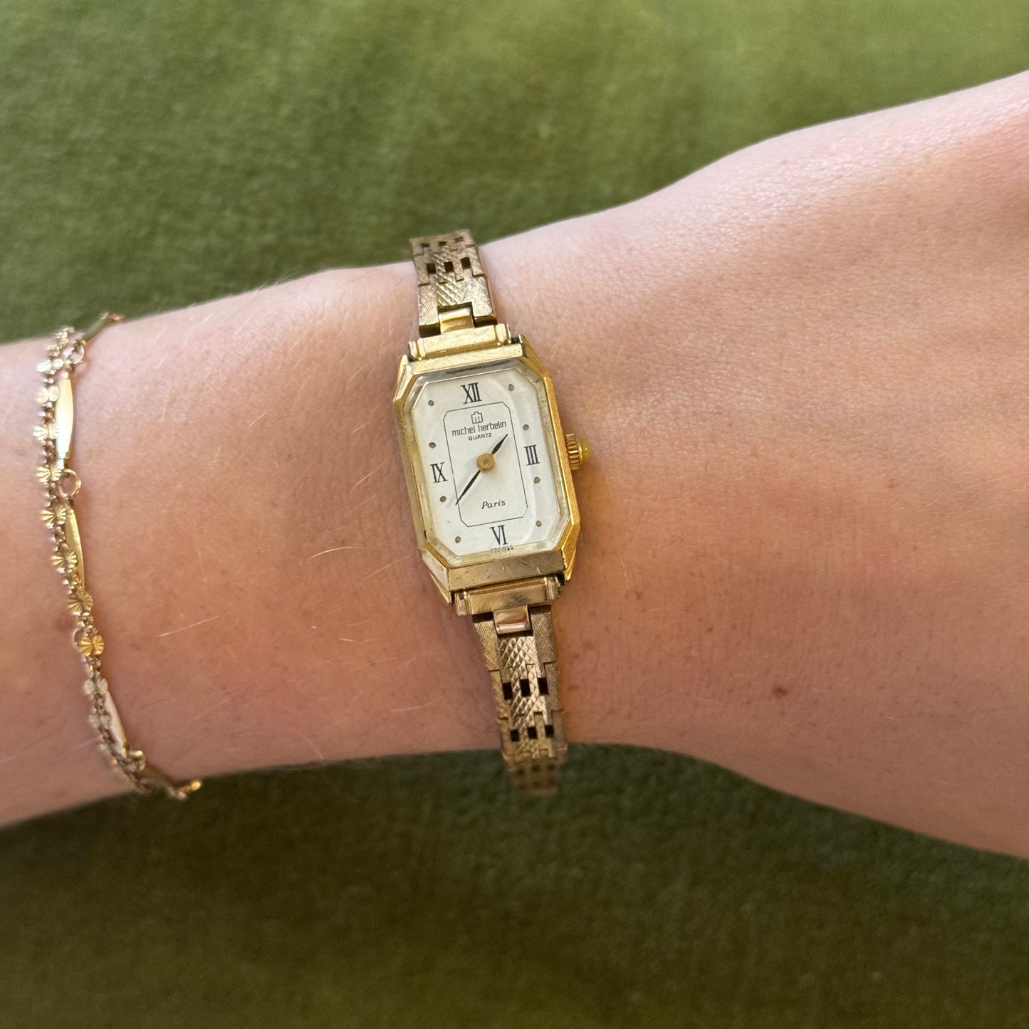 Vintage Gold Square Face Watch - Sourced from Paris