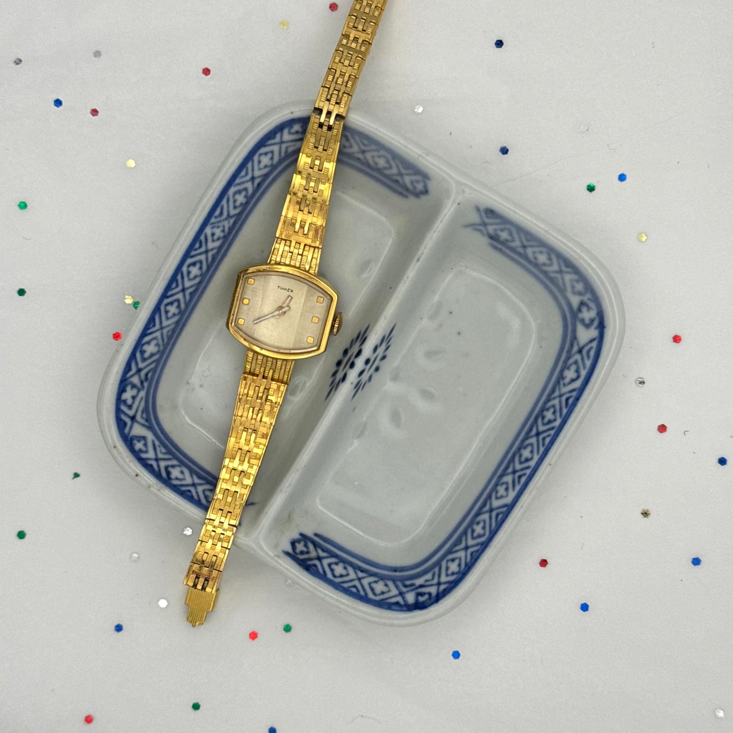 Vintage White & Blue Divided Dish - Sourced in Paris