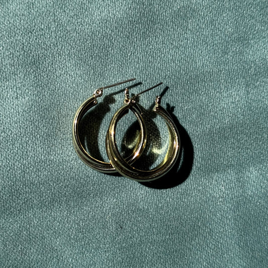 Vintage Gold Layered Hoop Earrings