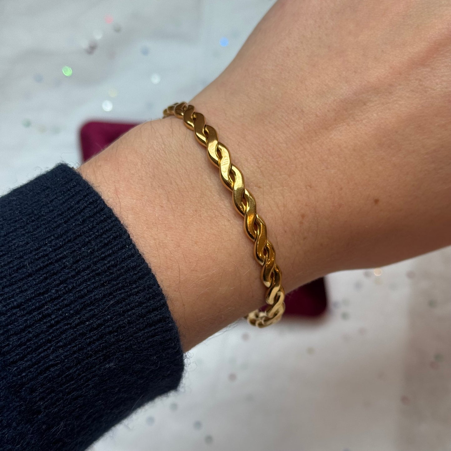 Gold Twist Cuff Bracelet