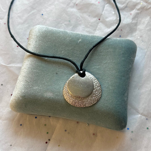 Vintage Layered Silver Pendant Necklace