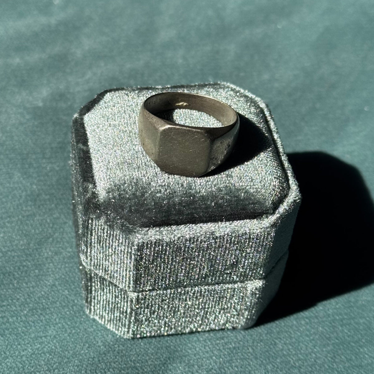 Vintage Silver Signet Pewter Ring