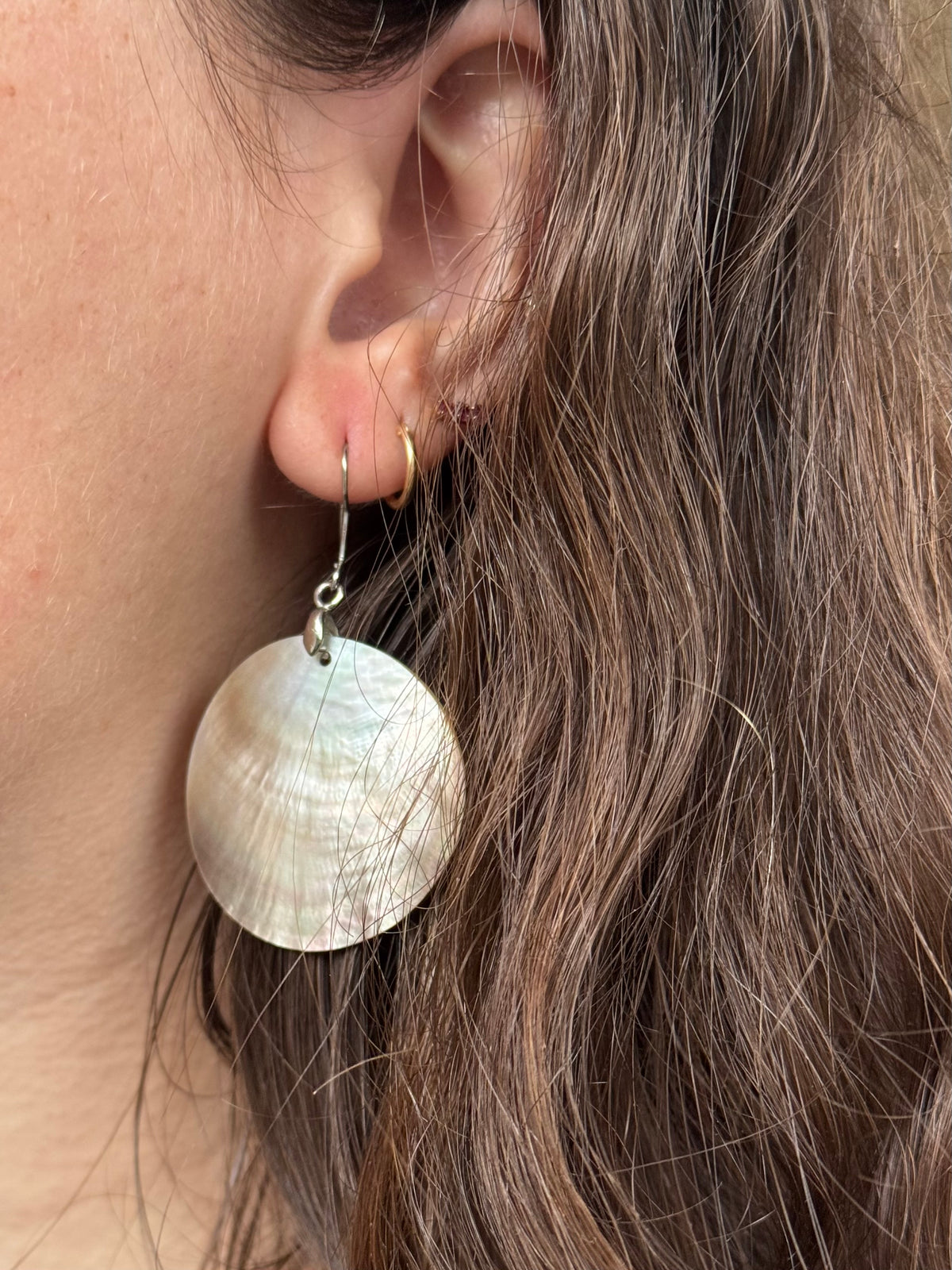 Vintage Mother of Pearl Shell Earrings