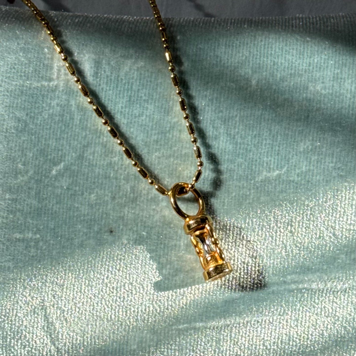 Vintage Gold Hourglass Necklace