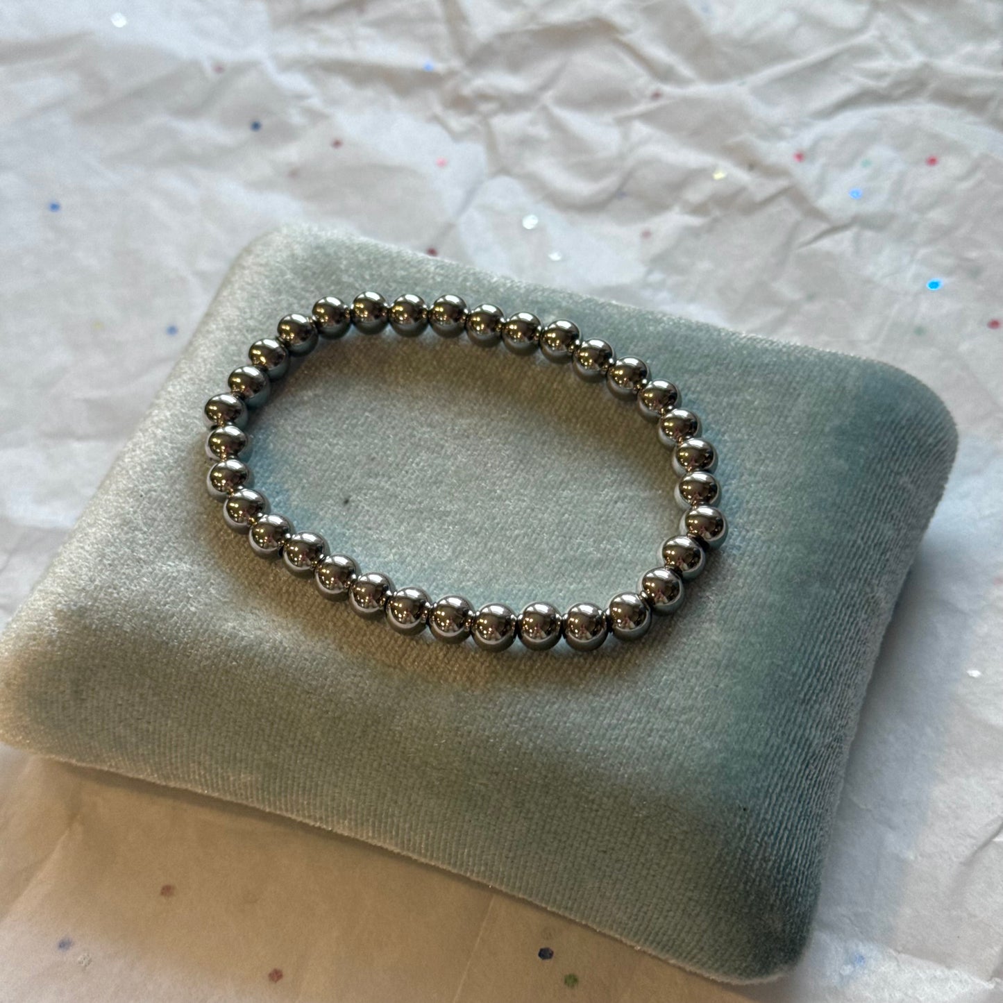 Silver Beaded Bracelet
