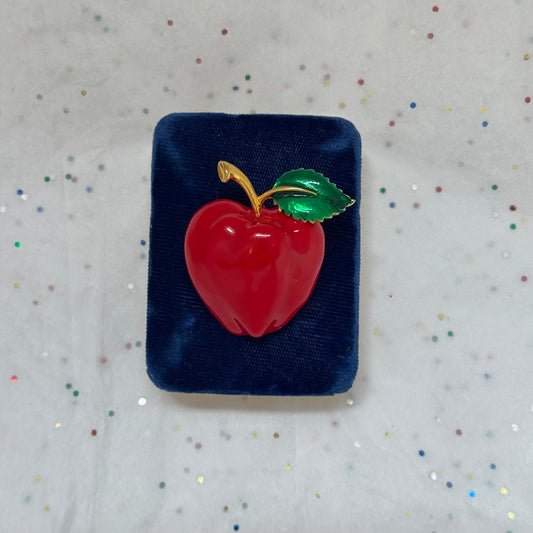 Vintage Gold Tone Apple Brooch