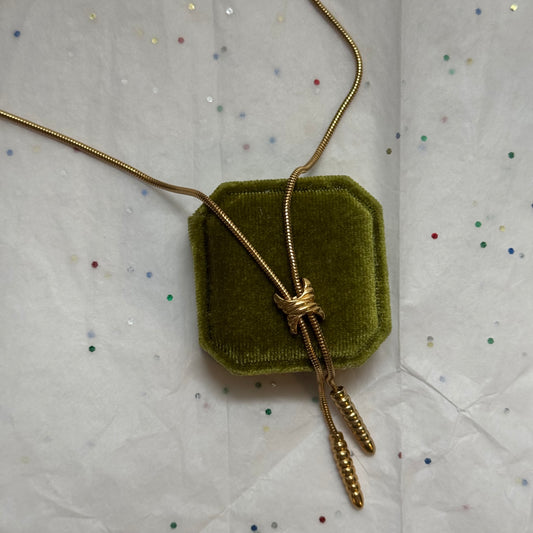 Vintage 1970s Gold Lariat Necklace