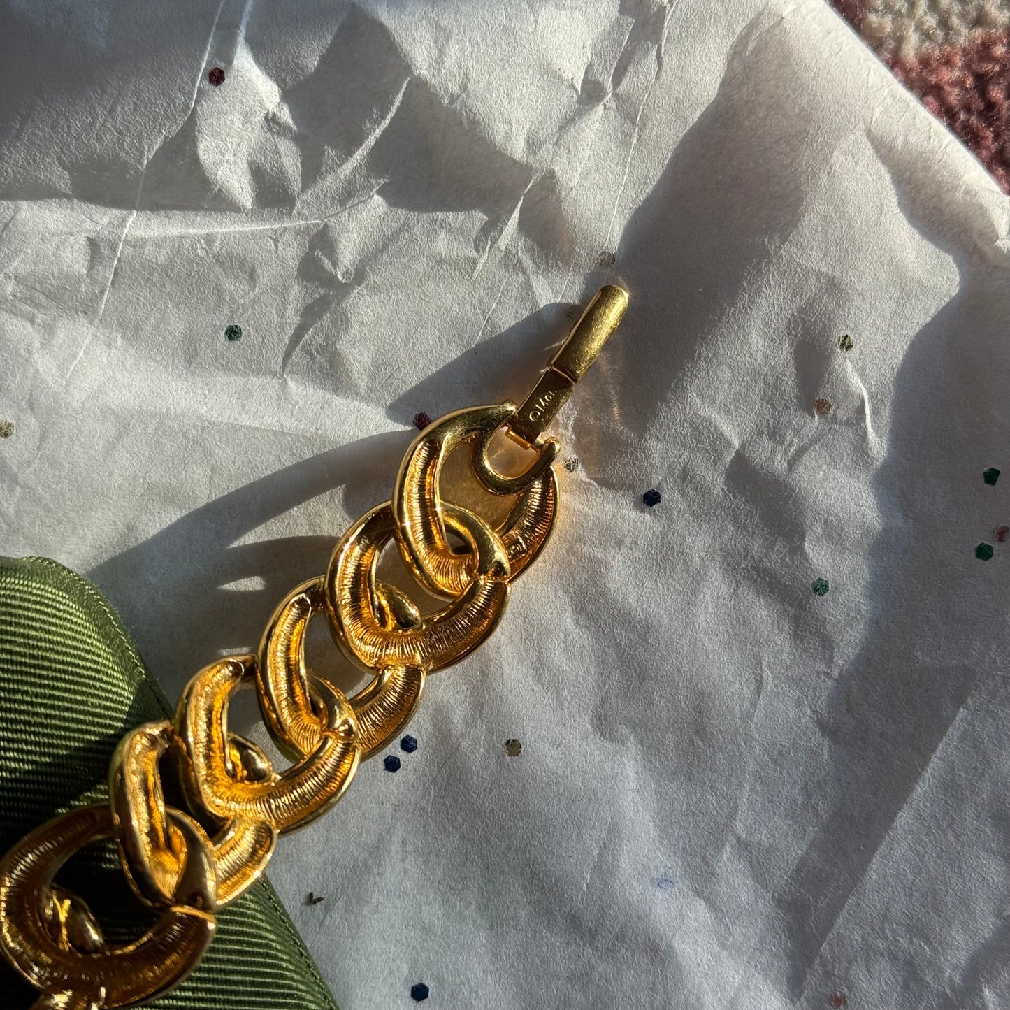 Vintage Monet Gold Chain Bracelet