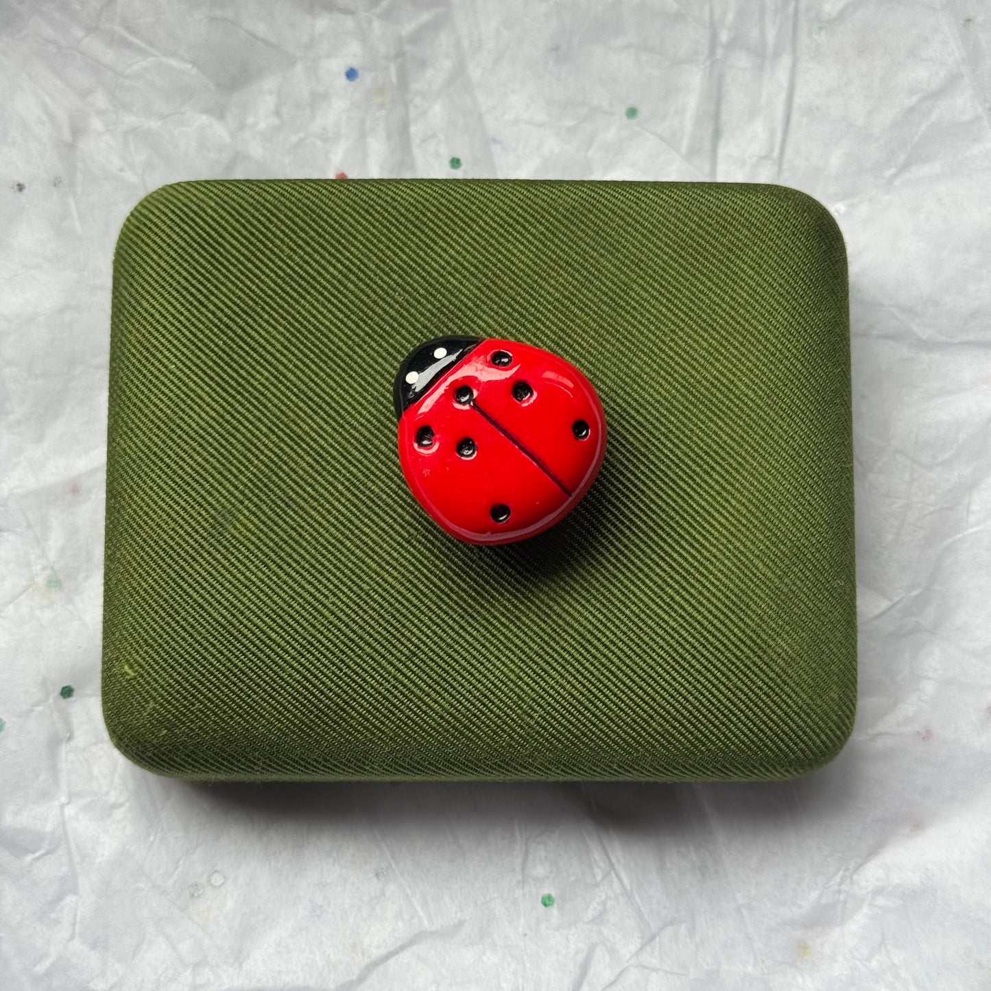 Vintage Lady Bug Button Cover