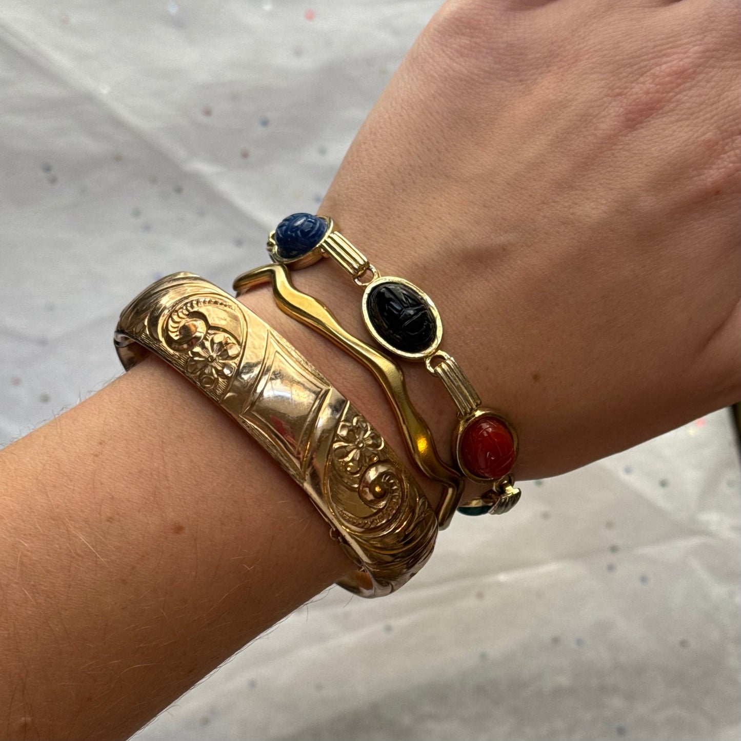 Gold Wavy Cuff Bracelet