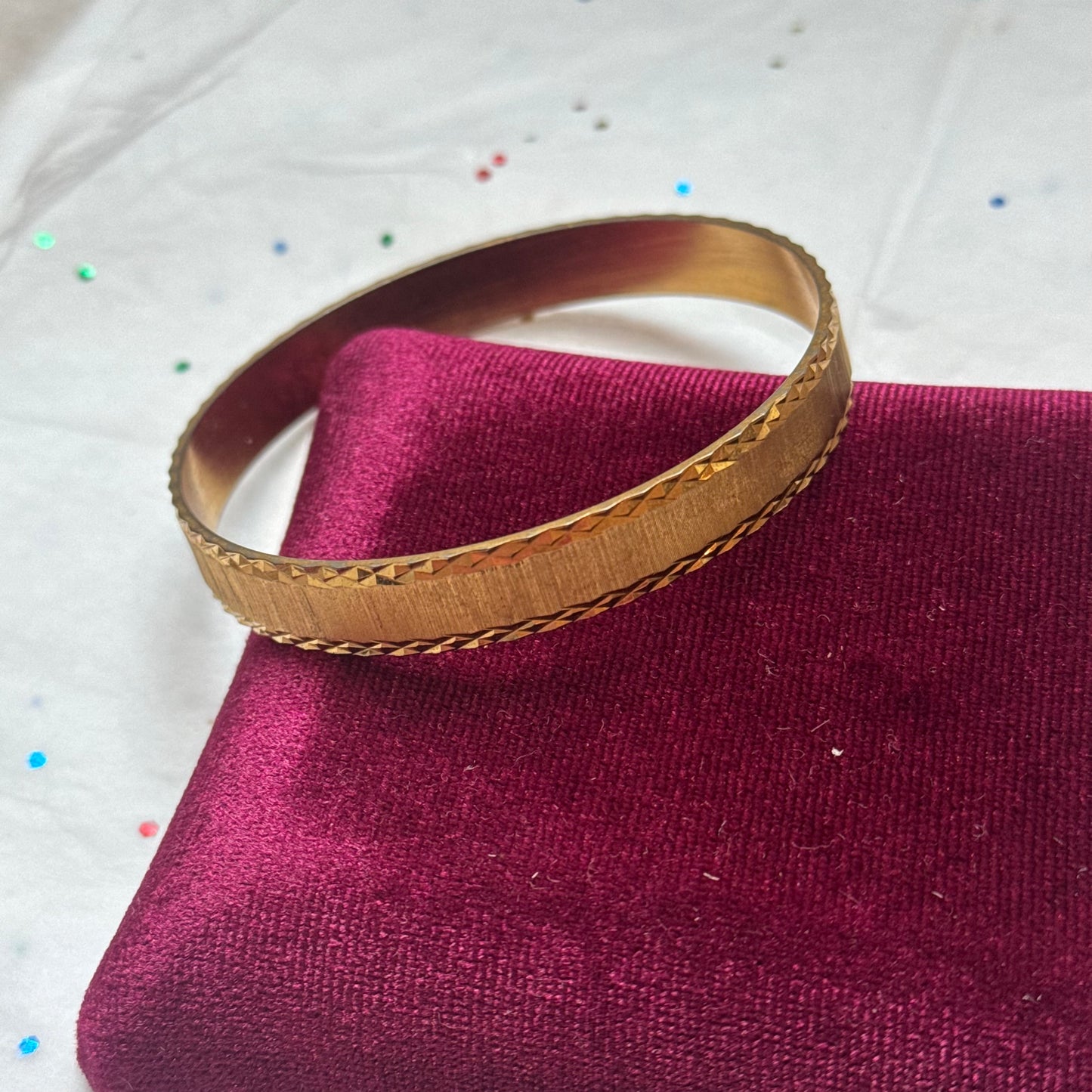 Vintage Faceted Gold Bangle Bracelet