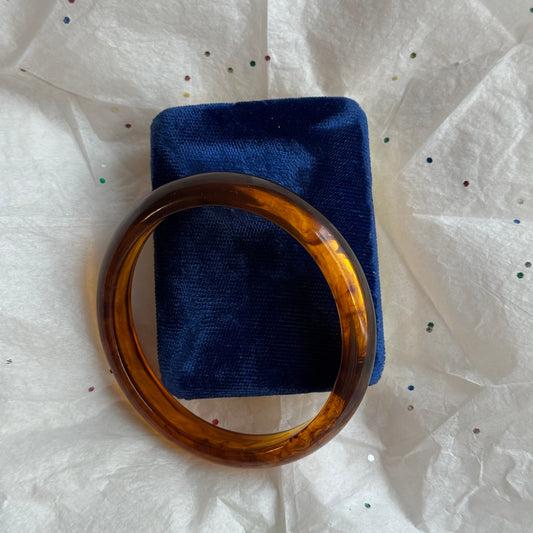 Vintage Brown Bangle Bracelet - Sourced in Paris