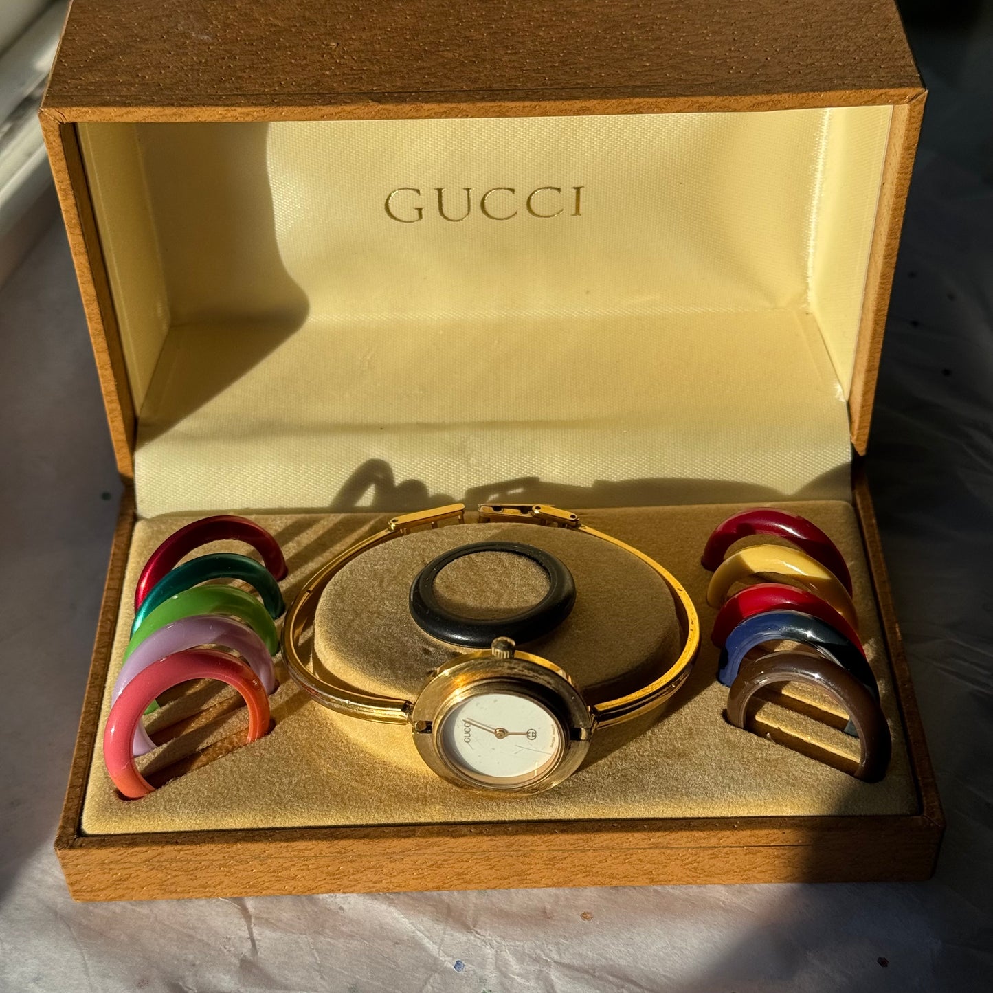 Vintage Gucci Bezel Watch with Original Box