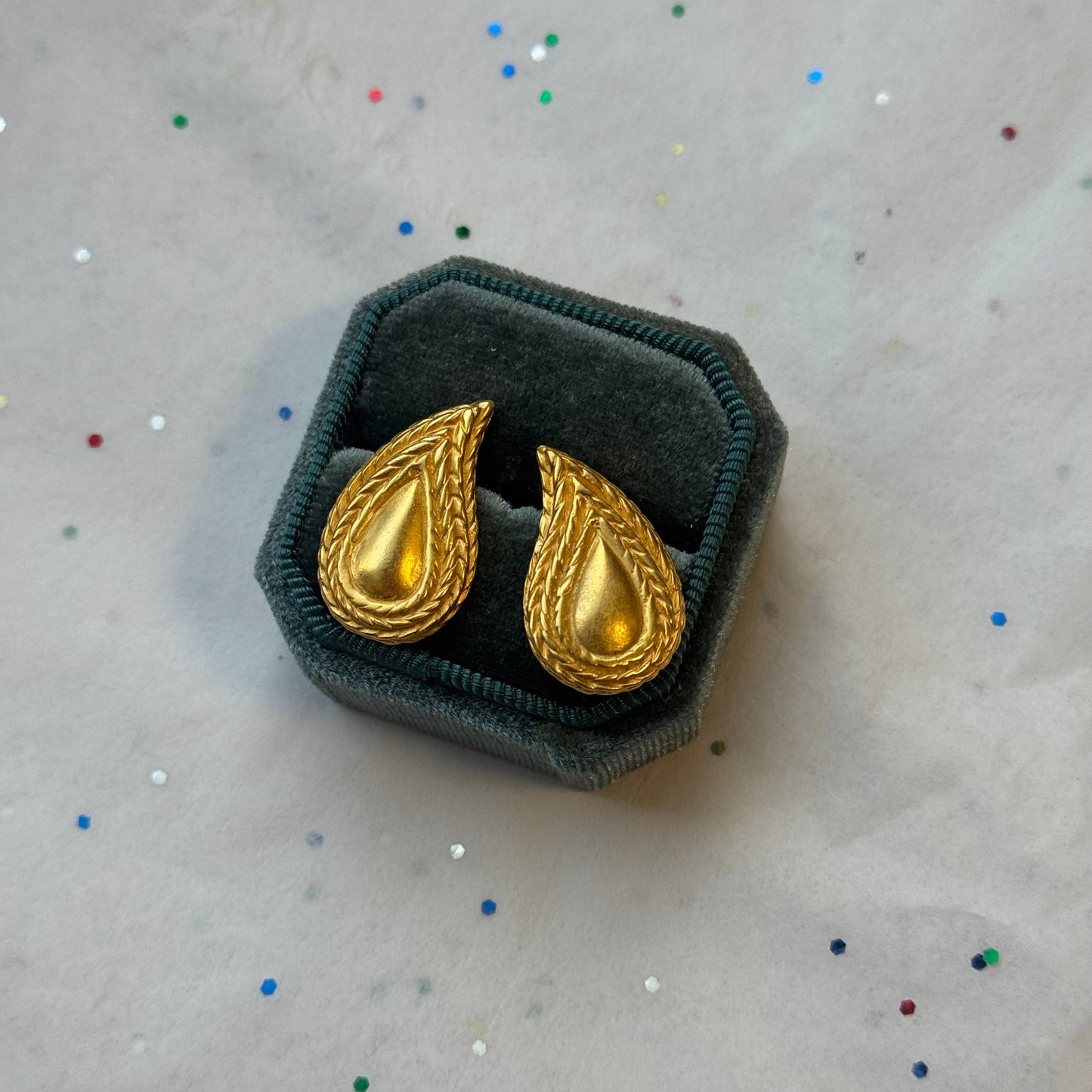 Vintage Gold Paisley Earrings