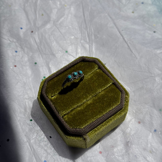 Vintage Small Sterling Silver Turquoise Ring